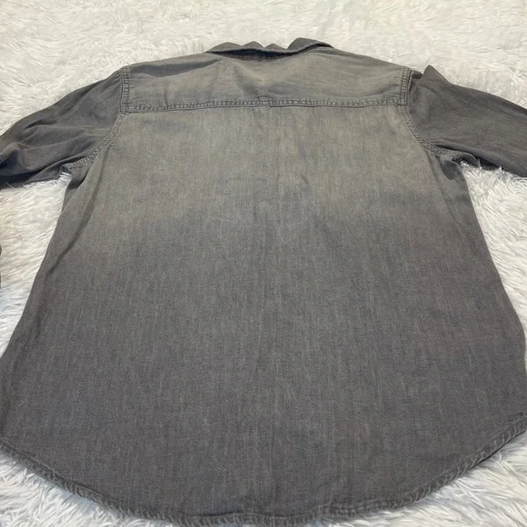 BANANA REPUBLIC WOMENS Casual Gray Button Down Shirt SIZE M - Picture 9 of 9